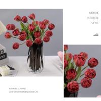 7 uds/paquete de ramas de tulipán artificiales realistas simulación DIY flores de seda decoración del hogar flores falsas florales de 44CM - details 6