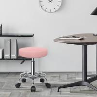 Taburete Redondo de Cuero PU reposapiés Ajuste de Altura Giratorio Medical SPA salón taburetes de Masaje Silla de Trabajo Color Negro - details 29