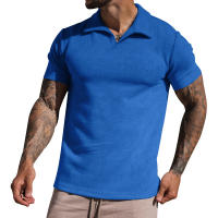 Camiseta de Verano para Hombre Polo Informal con Cuello en V Manga Corta Suelta con Gofres Gruesos - details 7