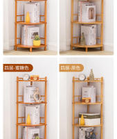 Organizador de espacio de almacenamiento triangular de estante de bambú multicapa para cocina, sala de estar, baño sin taladrar - details 11