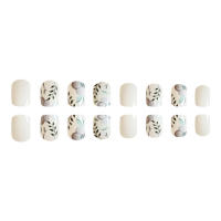 Primavera blanca falsa con decoración floral, uñas de borde liso e inofensivas para ir de compras y citas - details 6
