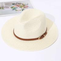 Sombrero de copa de jazz para mujer, sombrero de protección solar y sombrilla tejido de paja para primavera y verano para hombre y mujer - details 2
