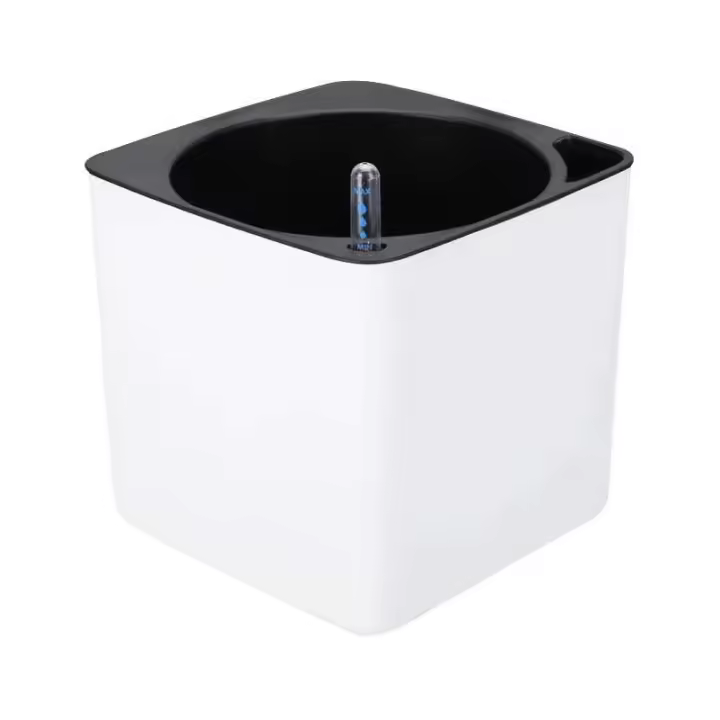 Maceta de plástico cuadrada blanca para jardín, interior, hogar, oficina, planta de autorriego - 1