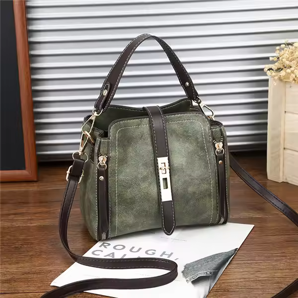 Cuero PU de alta calidad para mujer, bolso bandolera de un solo hombro con asa superior, estilo vintage sae - 1