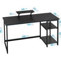 Escritorio de Computadora con Estantes Reversibles Mesa de Oficina para Ahorro de Espacio - details 75