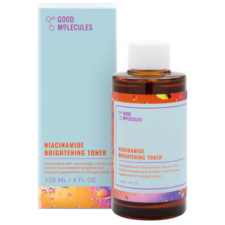Good Molecules Niacinamide Brightening Toner - Tónico facial con niacinamida, vitamina C y arbutina para un tono uniforme y poros agrandados - Cuidado de la piel para el rostro - 1