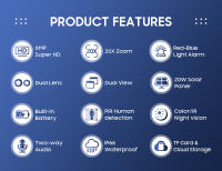 Cámara de Seguridad Solar SHIWOJIA 6MP 4G Panela Energética de 20W Zoom 20X Visión Nocturna - details 1