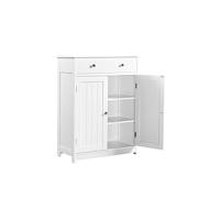 Armario de Baño Mueble Auxiliar de Baño con Puerta Mueble Baño de Madera con Estante Ajustable 60x30x80 cm Blanco - details 9