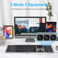 Teclado inalámbrico español con ñ Teclados bluetooth silenciosos recargables de aluminio para mac apple Tab let ipad slim teclados rusos recargables blanco - details 3