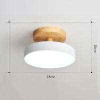 Lámpara De Techo Redonda De Madera Rosa LED Para Sala De Estar Dormitorio Baño Iluminación Decorativa Nordic Moderna Auto-Contenida 220V - details 0