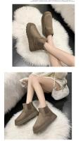 Botas de nieve cálidas para mujer, botas con plataforma antideslizante, suela de goma gruesa, fieltro, algodón, invierno, 2024 - details 18
