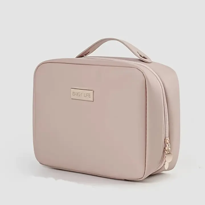 Neceser de maquillaje portátil de viaje con compartimento transparente y cremallera, ideal para los centros de maquillaje - 1