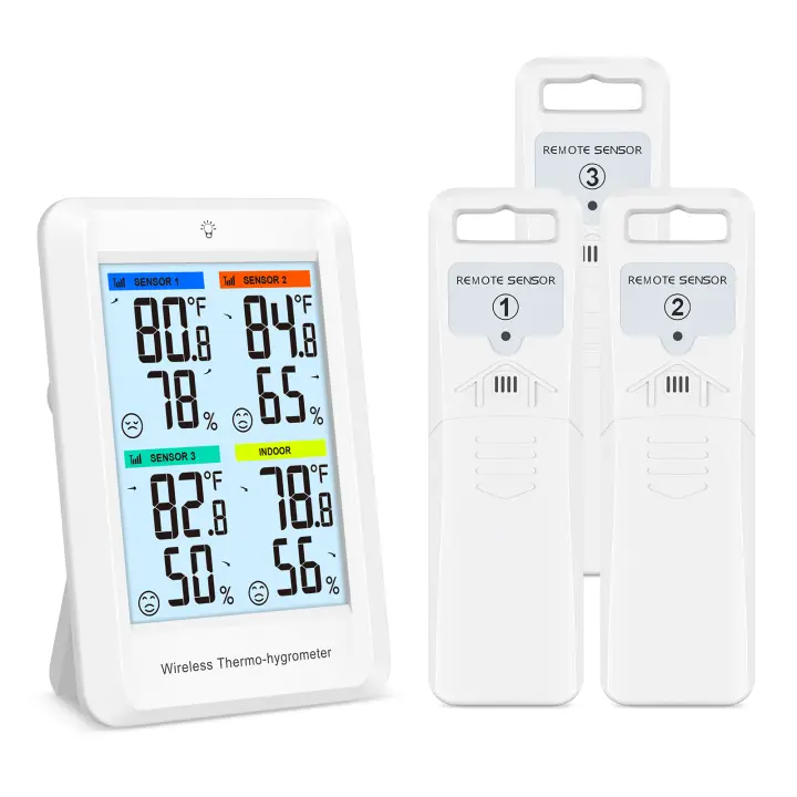 ORIA-termómetro inalámbrico Digital para interiores, higrómetro, Monitor de temperatura y humedad con 3 sensores para exteriores - 1