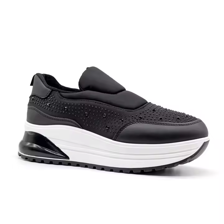 Zapatillas de deporte gruesas con plataforma para mujer Zapatos de papá con tacón de cuña oculto con cordones informales - 1