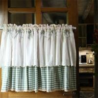 Clochef - Cortinas cortas de lino a cuadros para cocina, con bolsillo y ranura, para ventana pequeña, sala de estar, 1 unidad - details 1