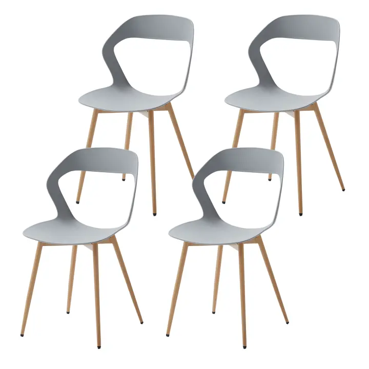 Sillas de comedor huecas modernas y sencillas para el hogar, taburete trasero nórdico, silla de negociación, silla de plástico, silla de cosméticos, blanco, 4 piezas por juego - 1