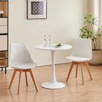 Mesa redonda blanca para cocina, comedor, sala de estar, muebles de estilo nórdico moderno, mesa pequeña para balcón, 70CM - details 6