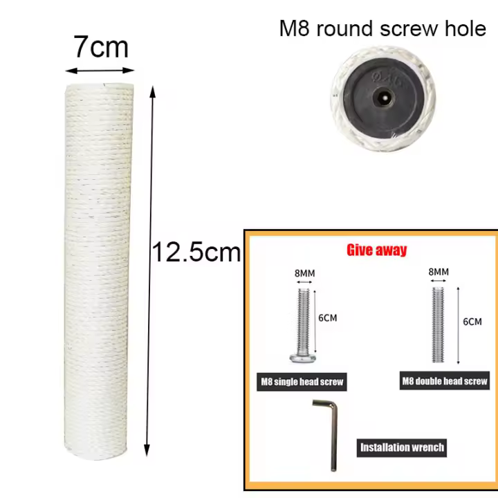 Poste de rascado de PVC para gato, marco de escalada para gato, poste de repuesto, cuerda de Sisal, Entangle, juguete para gatito, muebles para rascar - 1
