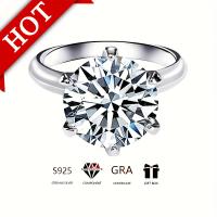 Anillo de Moissanita de Alta Calidad de Ley 925 Anillo de Compromiso de Plata para Mujer - details 1