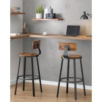 Juego de 2 taburetes Altos con Respaldo, taburetes de Cocina, Marco de Acero, Asiento de 73,2 cm de - details 2