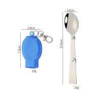 Cucharas pequeñas ligeras de bolsillo de acero inoxidable plegables VIE para exteriores, tenedores, herramientas de picnic para acampar, villas - details 19