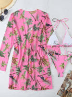 Microbikini de 3 piezas para mujer, traje de baño estampado, conjunto de Bikini Sexy, ropa de playa, Bikini estampado 2024 - details 7