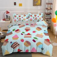 Cubierta de Edredón con Diseño de Rey y Reina de Pasteles de Dibujos Animados para Cama de Niños Regalo de Cumpleaños Polyester Set de Muebles de Dormitorio con Helado y Cupcake - details 18