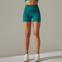 Hamidou-pantalones cortos de Yoga para mujer, Shorts deportivos de cintura alta, sin costuras, con realce de glúteos, para gimnasio, entrenamiento de verano - details 19