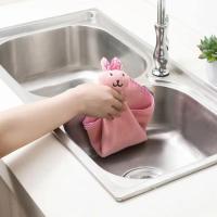 Toalla de Mano de Terciopelo de Coral con Dibujo de Conejo Toalla de Cocina y Baño para Niños - details 3