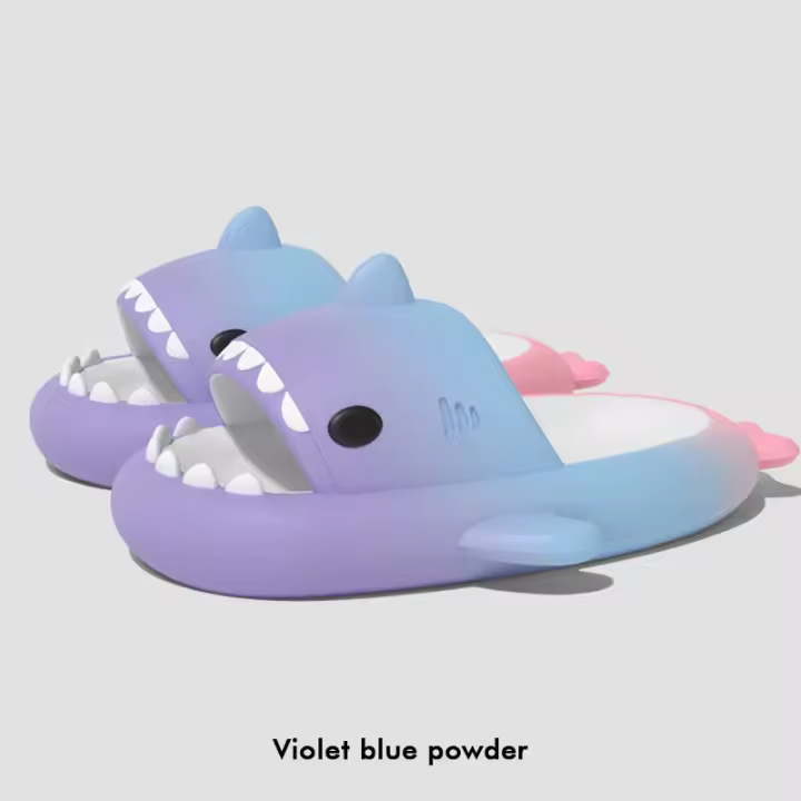 Explosión cambio gradual zapatillas de tiburón 4 cm fondo grueso paso en la mierda divertidas zapatillas geniales - 1