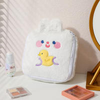Bolso De Maquillaje Grande De Peluche Invierno Dibujos Animados Para Niñas Bolsa De Cosméticos Portátil Con Orejas De Conejo Bolsa De Lavado Y Estuche De Lápices - details 9
