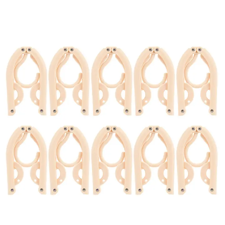 Perchero de Ropa Plegable Multifuncional de Plástico 10pcs Soporte para Ropa Creativo Portátil Ideal para Viajes Ahorro de Espacio Hecho en China - 1