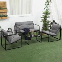 Muebles de Jardín Juego de 4 Piezas: Sofá de 2 Plazas, 2 Sillones y Mesa Baja - details 1
