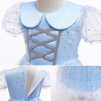 Disfraz de actuación de princesa Elsa Frozen para cumpleaños de niñas de alta gama para niños - details 1