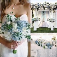 6PCS Flores de Seda de Hydrangea Diseño de Centro de Boda DIY para Decoración de Fiesta en Casa - details 6