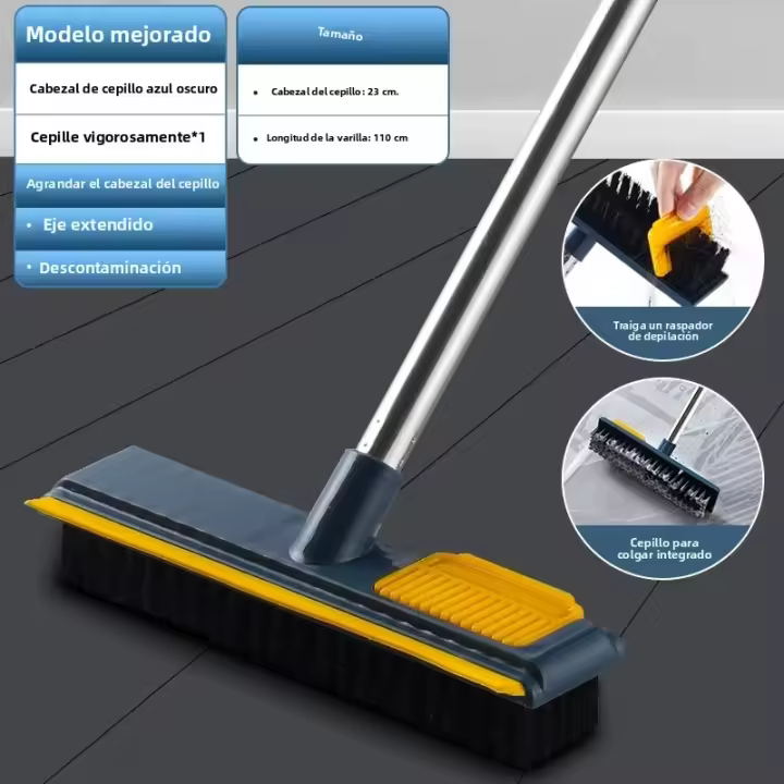 Cepillo de Limpieza Multifuncional 2 en 1 Ajustable con Mango Ecológico para Azulejos - 1