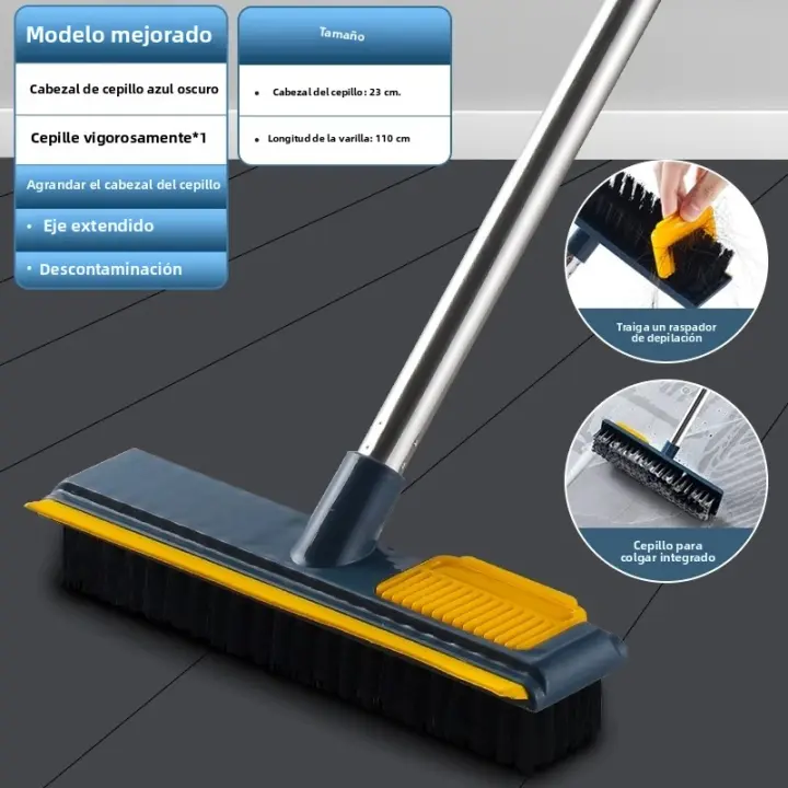 Cepillo de Limpieza Multifuncional 2 en 1 Ajustable con Mango Ecológico para Azulejos - 1