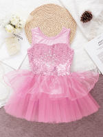 Vestido de baile de Ballet para niñas, sin mangas, lentejuelas brillantes, leotardo de malla, tutú, Ropa de baile, gimnasia, patinaje, disfraz de escenario actuación - details 20