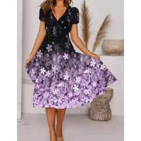 Vestido estampado de manga corta para mujer, moda de verano - details 3