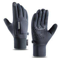 Guantes de motorista para hombre, polares de peluche resistentes a la abrasión, impermeables, para senderismo, 1 par - details 10