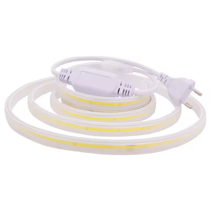 Tira de luz LED COB 220V XUNATA con conector de energía EU 288LED/m luminosidad super brillante impermeable y flexible cobre litura lineal CRI 90 - 1