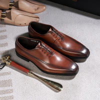 Zapatos Oxford de negocios casuales de alta gama para hombre, de cuero vacuno de primera capa. - details 8