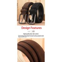 Cinturón de Gamuza para Hombre Hebilla de Aleación Retro Talla Grande Auténtico De Alta Gama - details 0