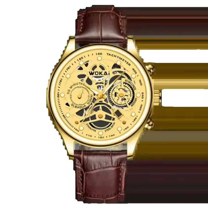 Reloj Deportivo de Cuarzo de Negocios Voke Automático Correa de Cuero Lujo Premium Para Hombres - 1