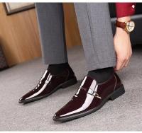 Zapatos de charol para hombres de gran tamaño, vestido de negocios para hombres, zapatos de cuero británicos - details 6