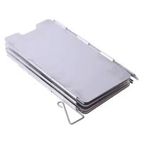 9 Uds parabrisas a prueba de viento estufa al aire libre protector contra el viento aleación de aluminio duradero para Camping Picnic viajes suministros para barbacoa - details 3