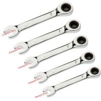 Llave combinada de trinquete corto de acero CR-V, Mini llave Reversible de flor de ciruelo de 8mm-17mm, llave manual de doble uso - details 0
