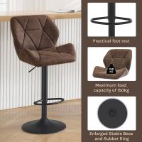 Sillas de Bar Taburete Regulables en Altura Design de Resalto con Cojín de Terciopelo - details 21