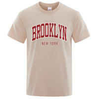 Camiseta de algodón estampada de Brooklyn de Nueva York, ropa de verano transpirable, camiseta holgada informal para hombres - details 13