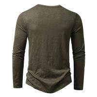 Camiseta 2025, polo Henry de algodón de bambú, camiseta de manga larga a la moda para hombre - details 15